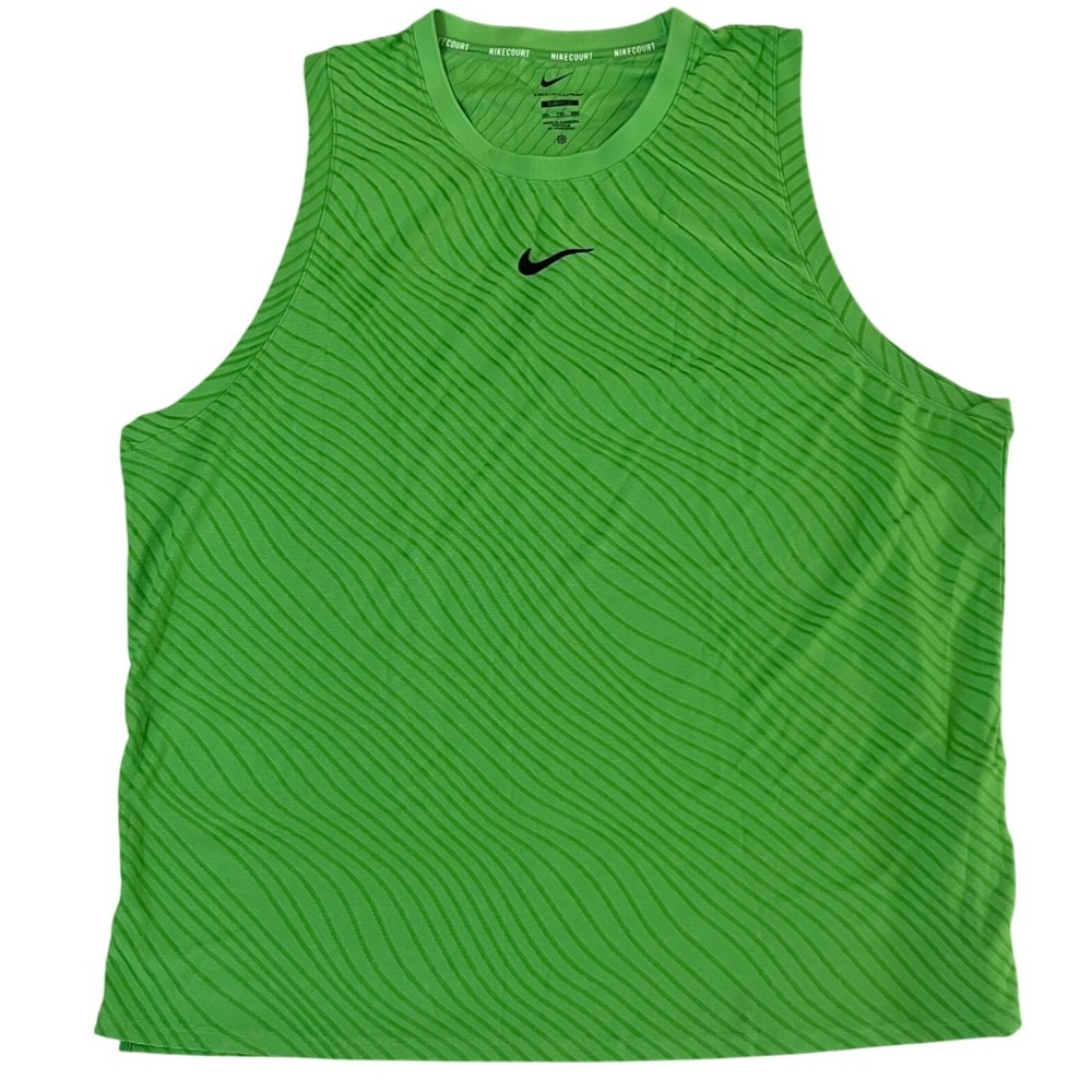 Nike Dri-FIT ADV Tank Top Men XXL Green New Slim Fit Tennis Athletic Top